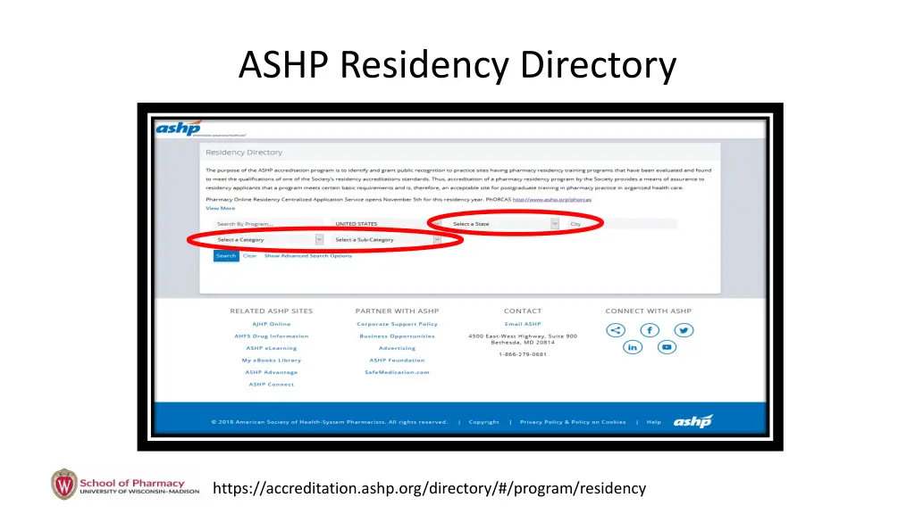 ashp residency directory