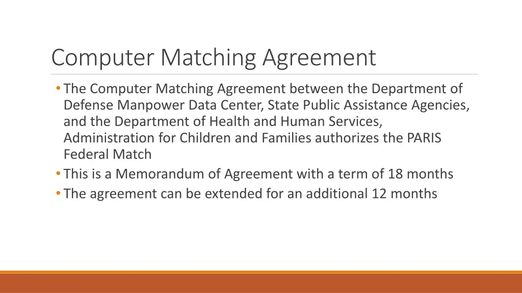 computer matching agreement