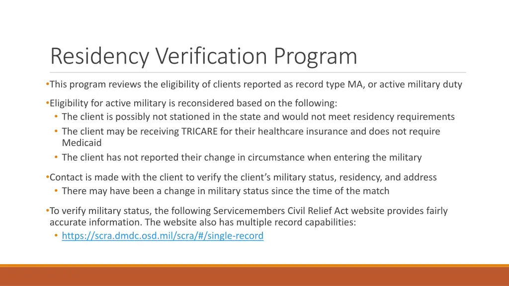 residency verification program