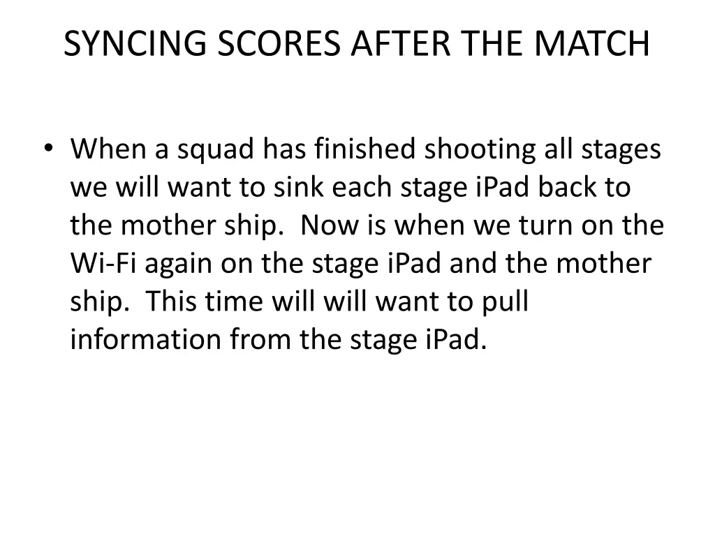 syncing scores after the match