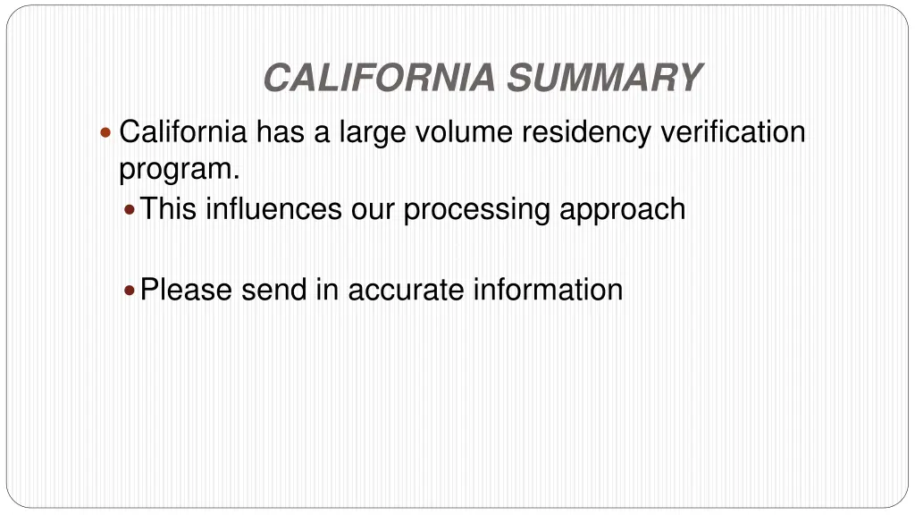 california summary california has a large volume