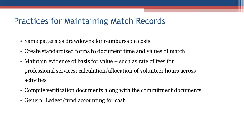 practices for maintaining match records