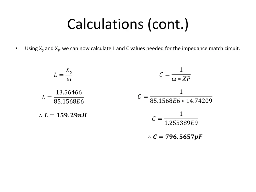 calculations cont 1