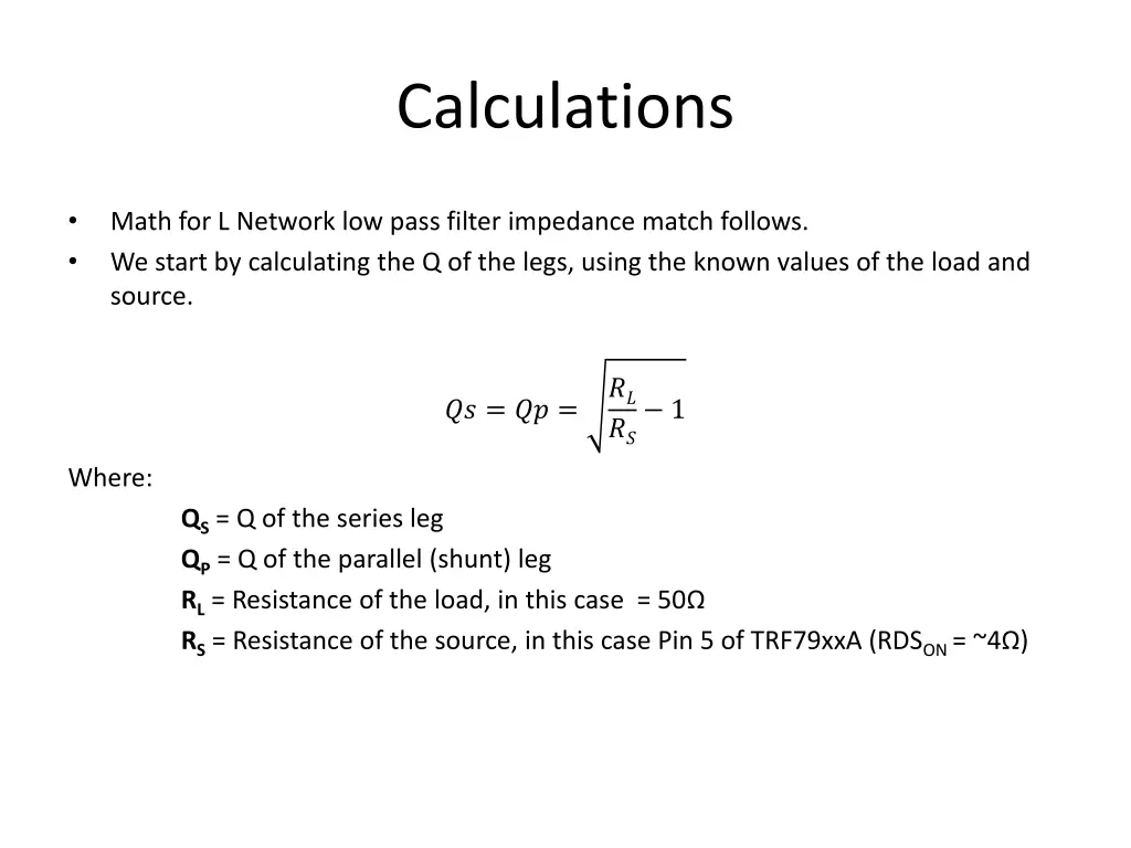 calculations