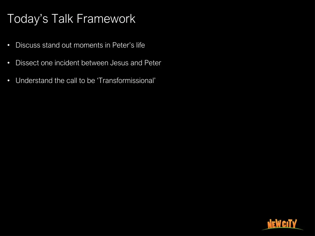 today s talk framework