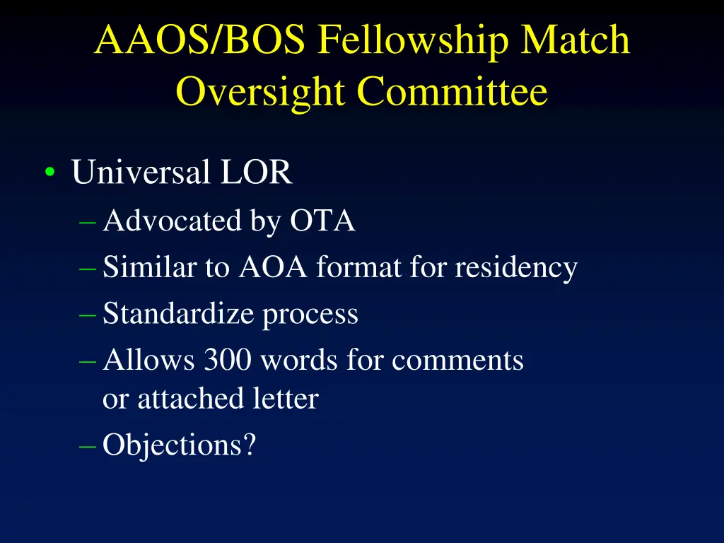 aaos bos fellowship match oversight committee 2