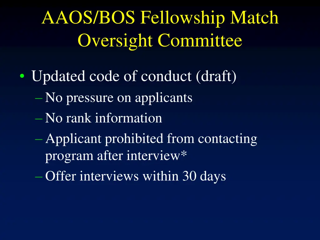 aaos bos fellowship match oversight committee 3