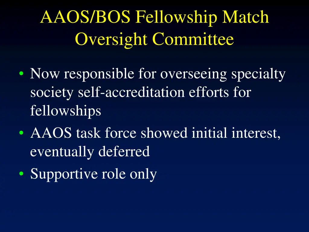 aaos bos fellowship match oversight committee