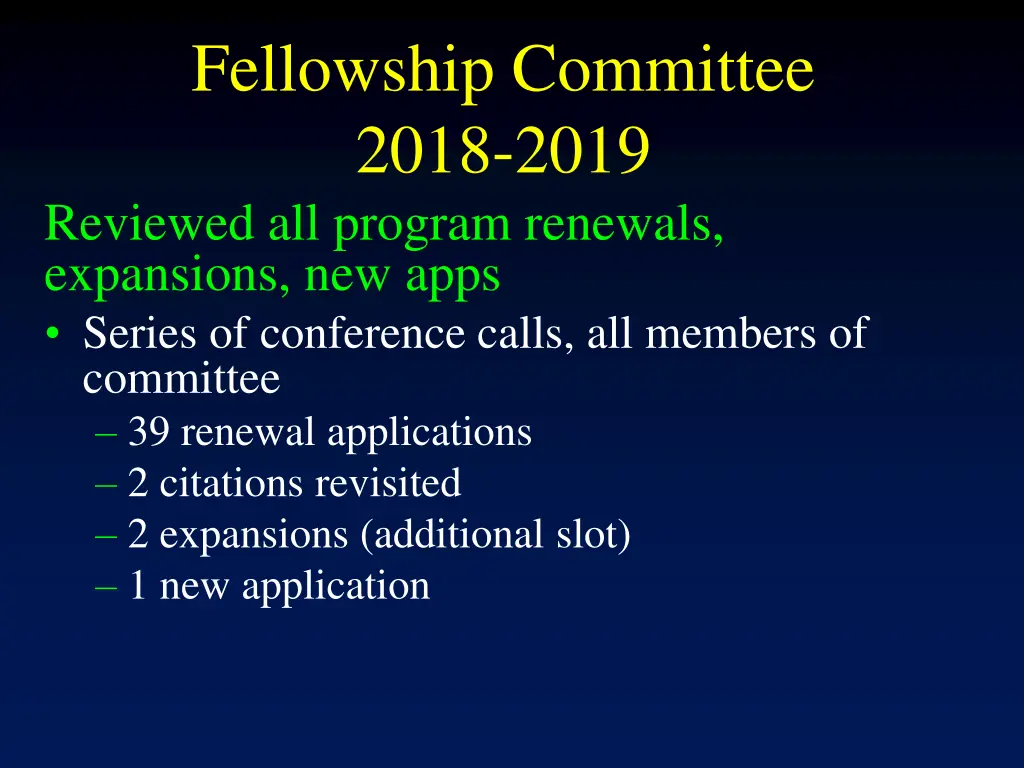 fellowship committee 2018 2019 reviewed