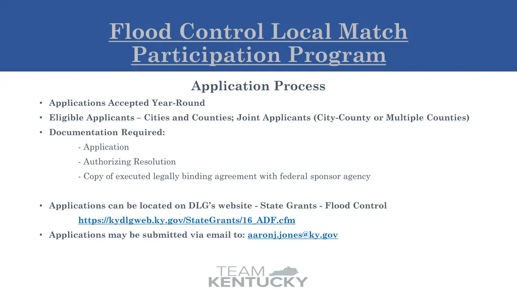 flood control local match participation program 2