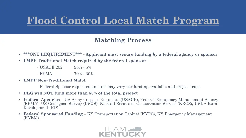 flood control local match program 1