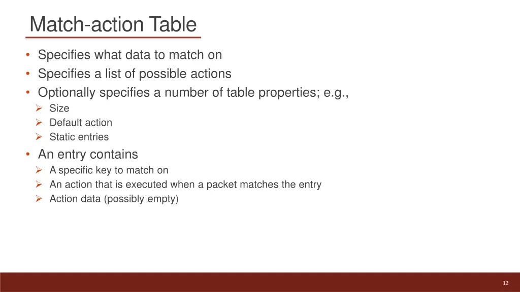 match action table