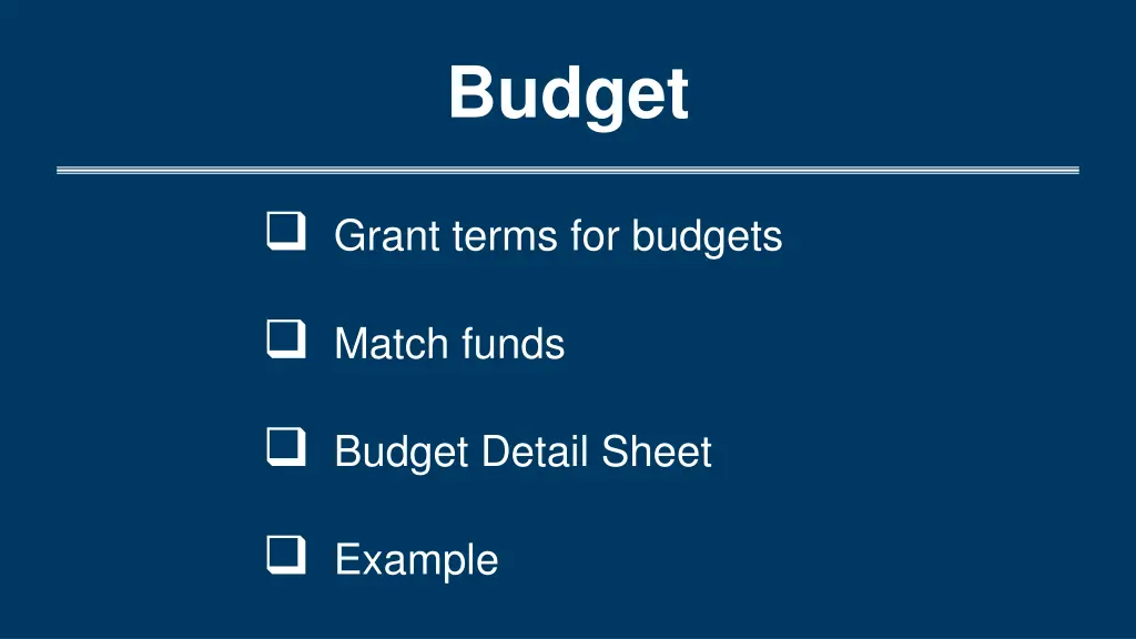 budget