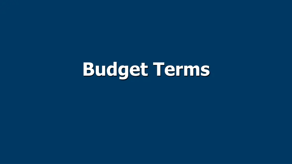 budget terms