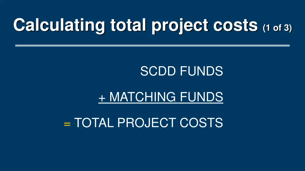 calculating total project costs 1 of 3