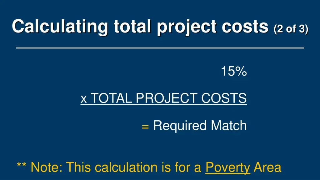 calculating total project costs 2 of 3