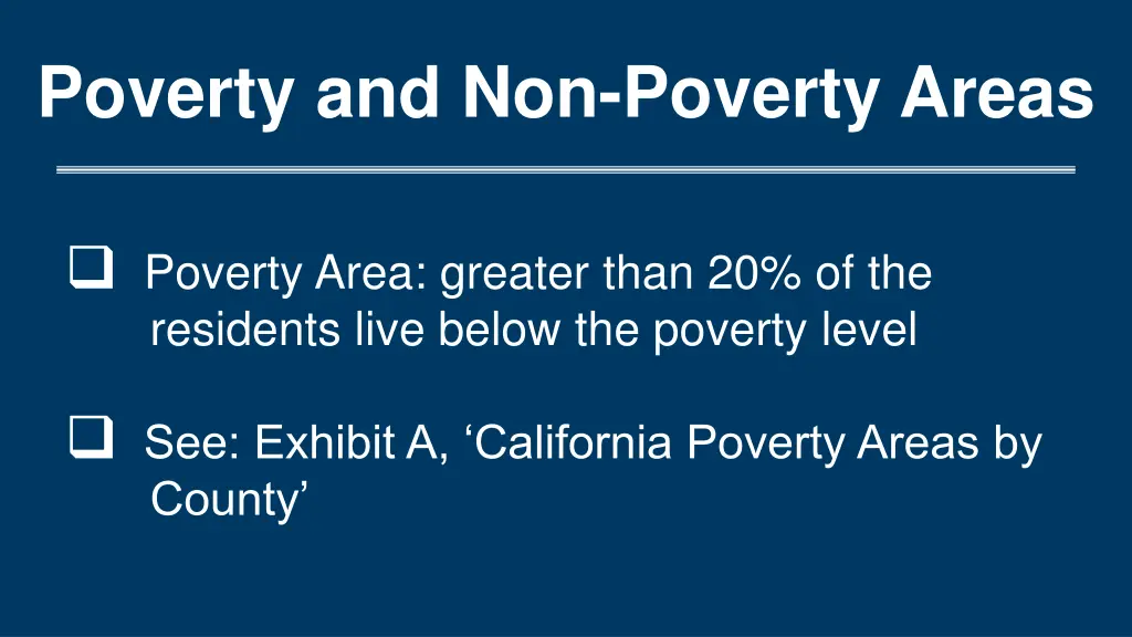 poverty and non poverty areas