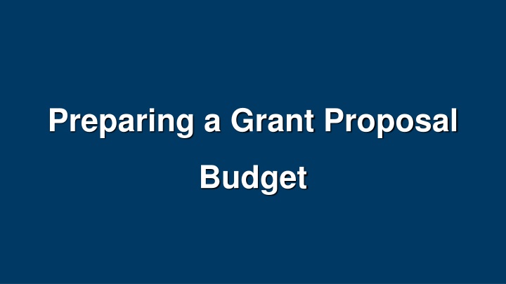 preparing a grant proposal