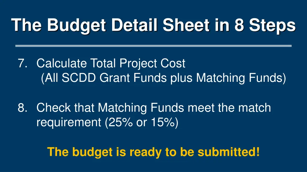 the budget detail sheet in 8 steps 2