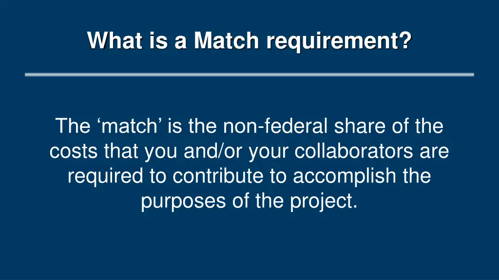 what is a match requirement