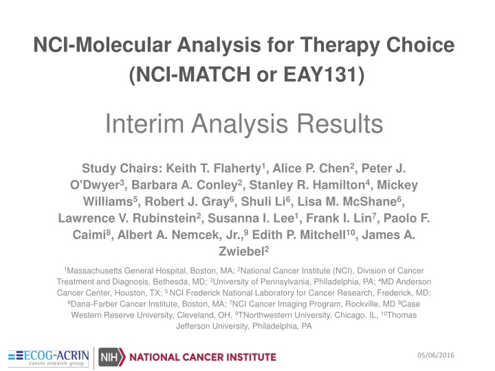 nci molecular analysis for therapy choice