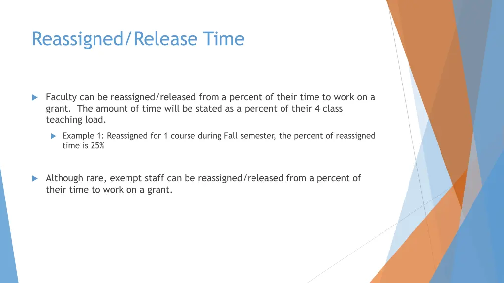 reassigned release time