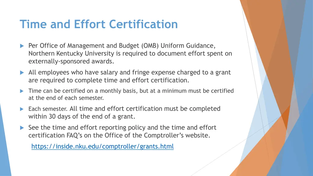 time and effort certification