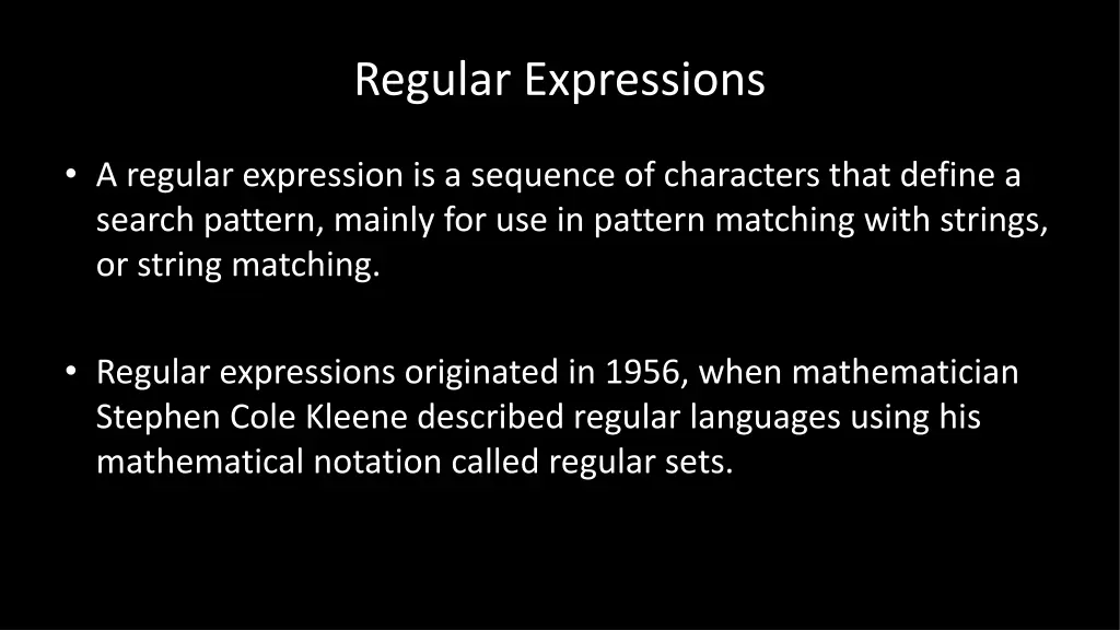 regular expressions 1