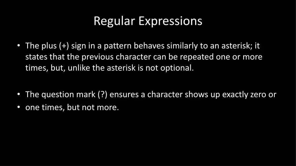 regular expressions 17