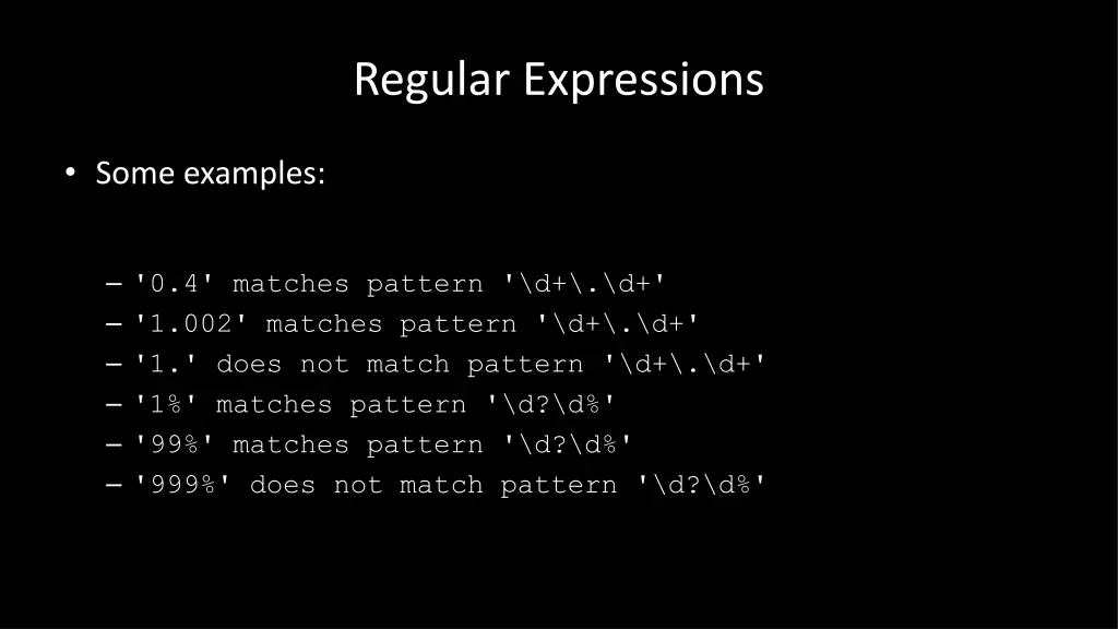 regular expressions 18