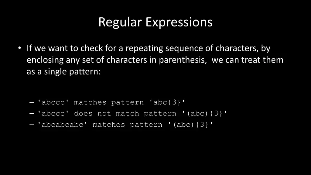 regular expressions 19