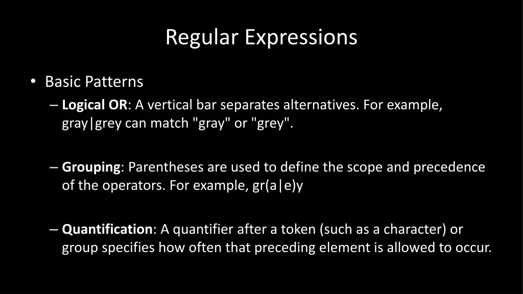 regular expressions 2