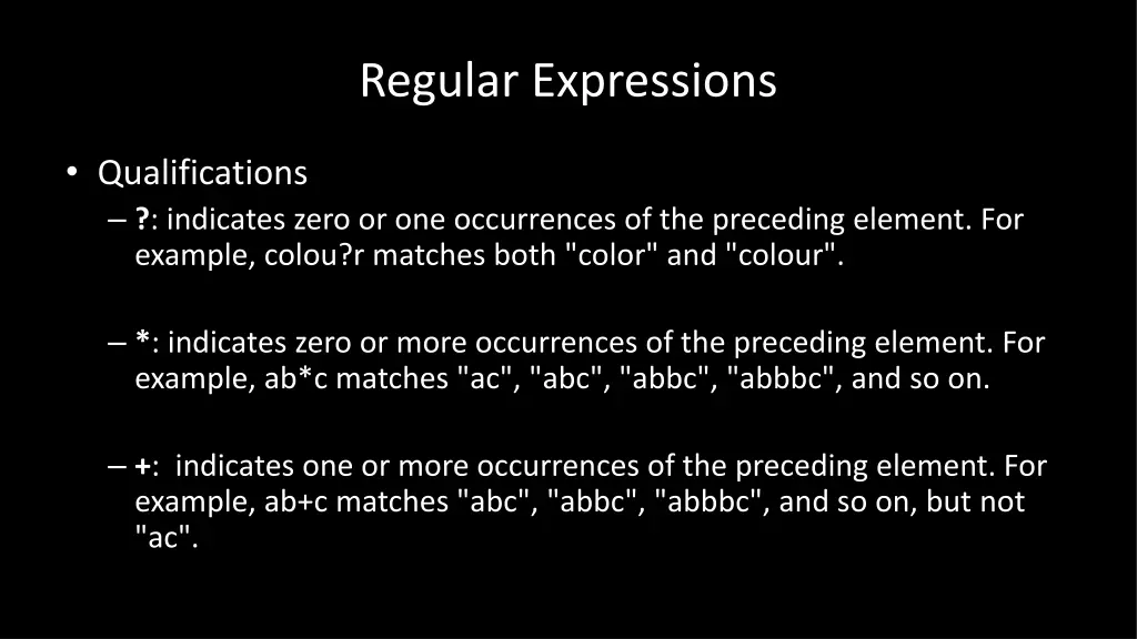 regular expressions 3