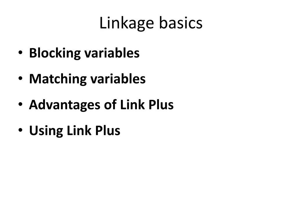 linkage basics