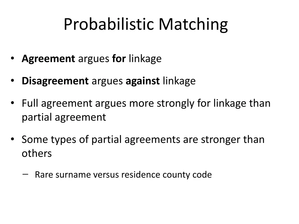 probabilistic matching 3