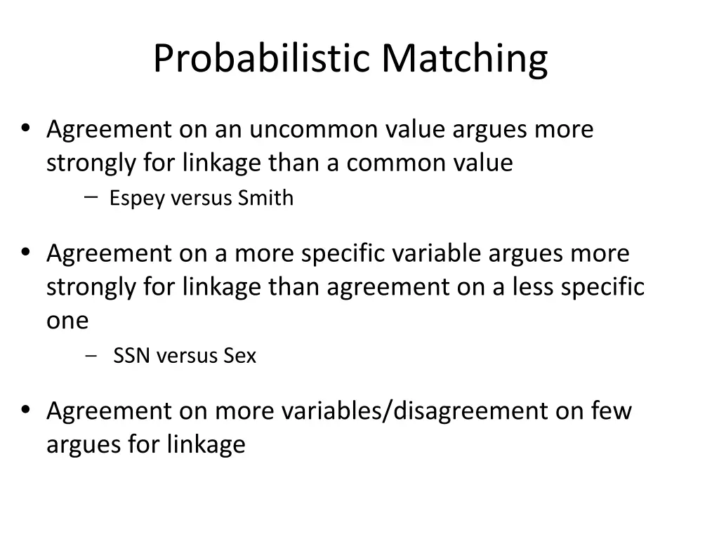 probabilistic matching 4