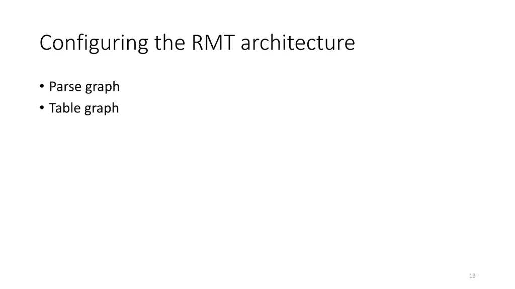 configuring the rmt architecture