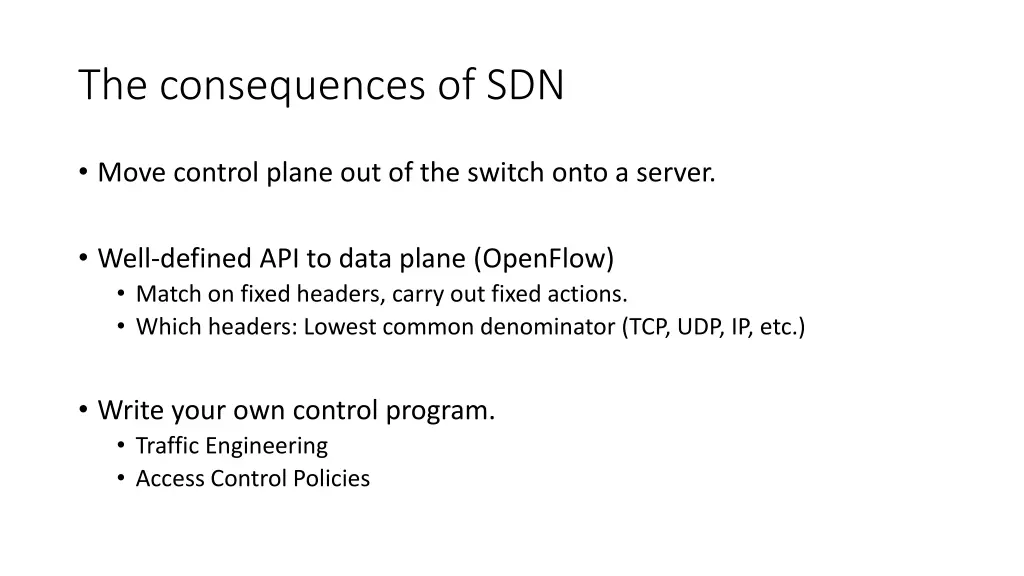 the consequences of sdn