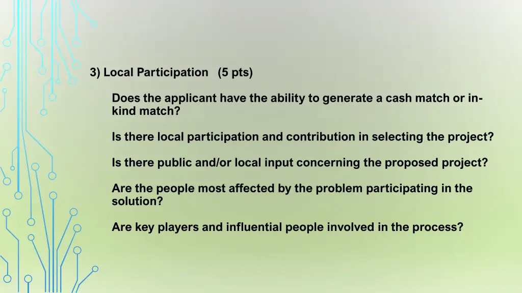 3 local participation 5 pts