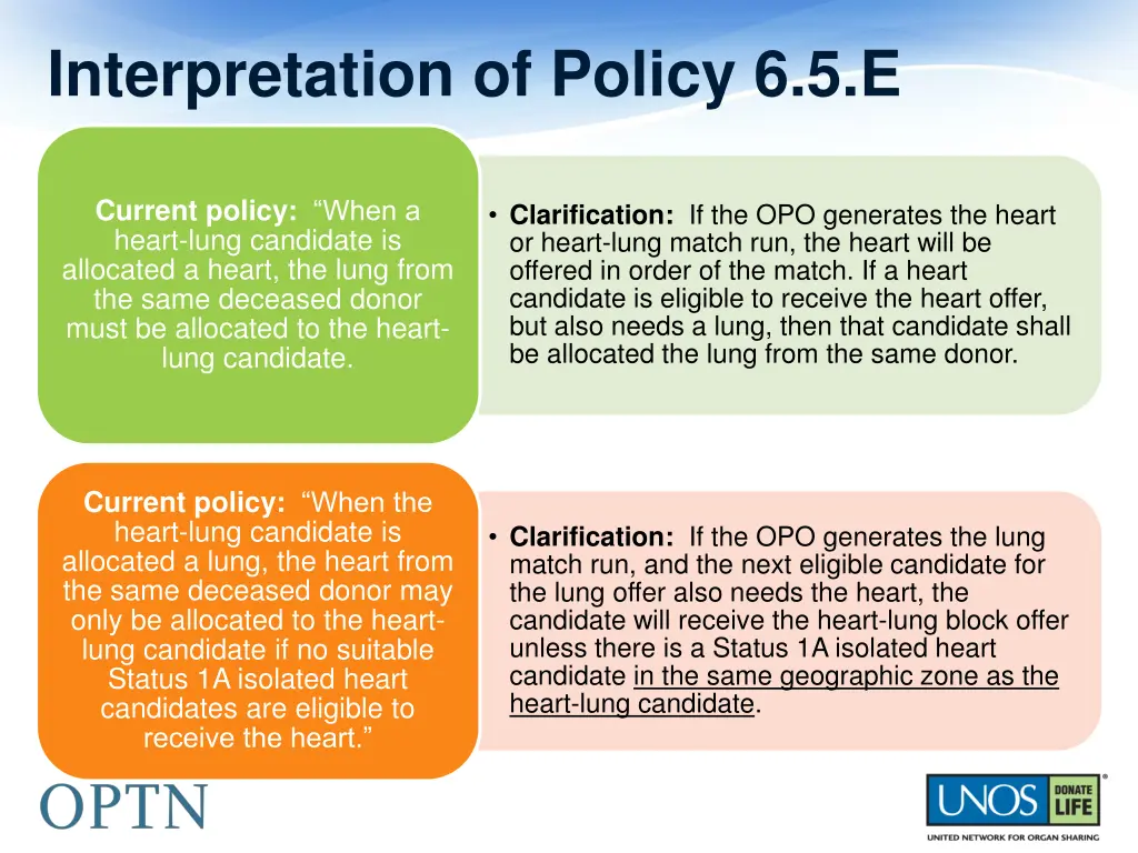 interpretation of policy 6 5 e