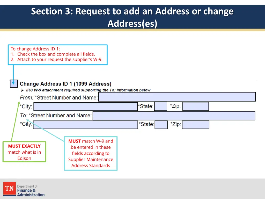 section 3 request to add an address or change 2