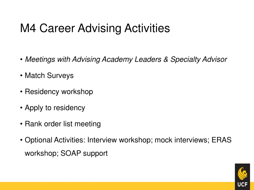 m4 career advising activities