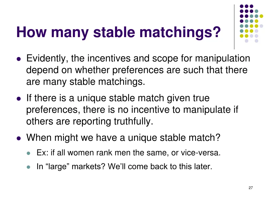 how many stable matchings