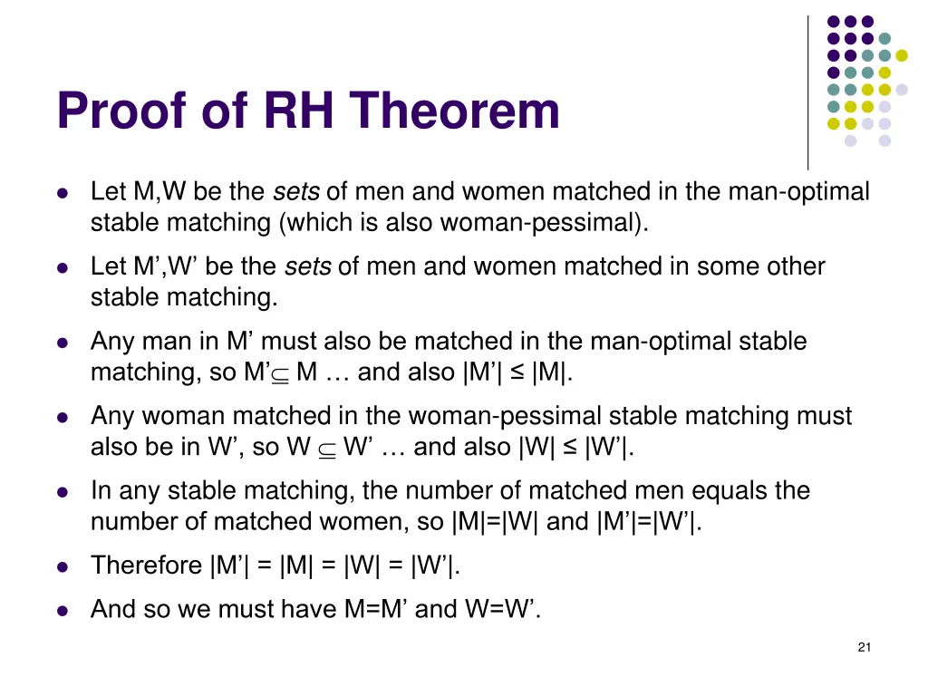 proof of rh theorem