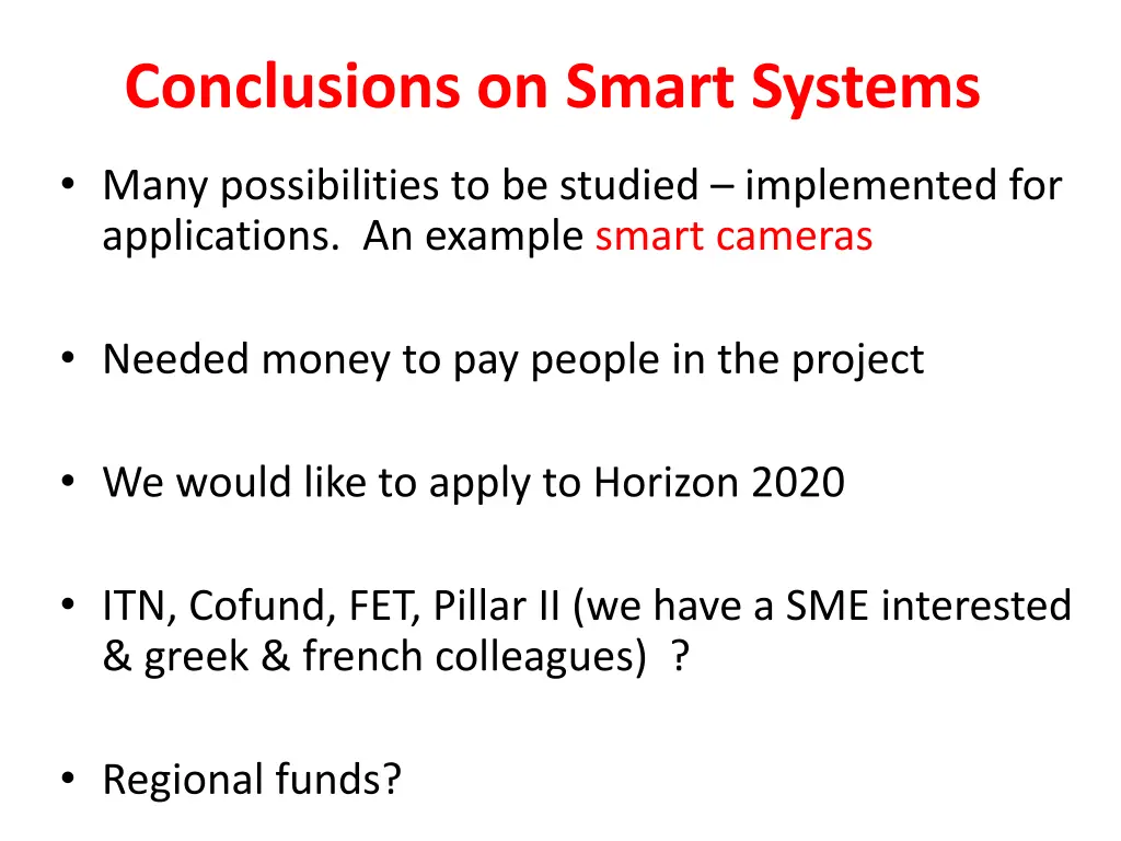 conclusions on smart systems