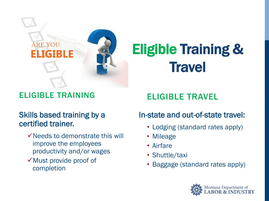 eligible eligible training training travel travel