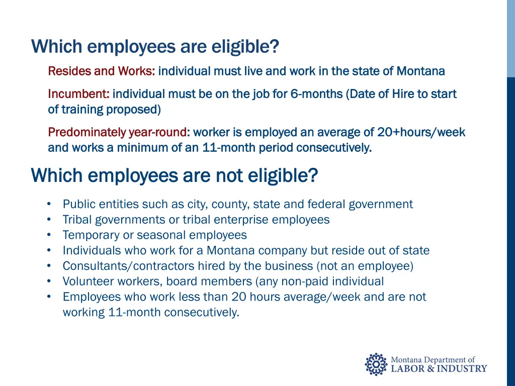 which employees are eligible resides and works