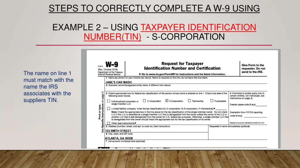 steps to correctly complete a w 9 using