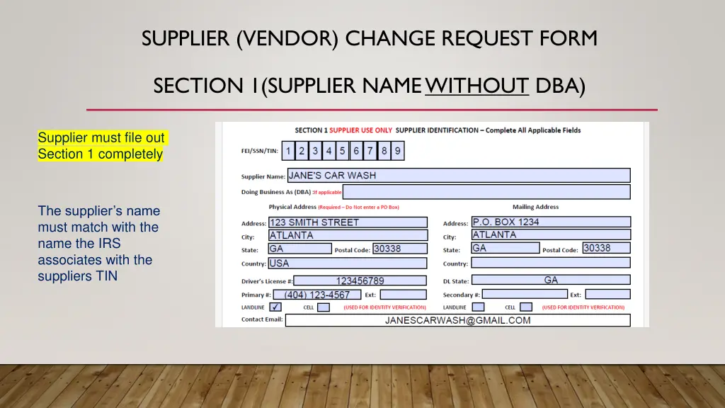 supplier vendor change request form 1