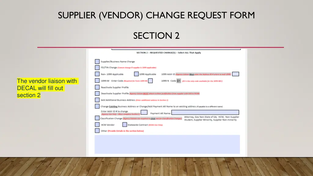 supplier vendor change request form 2